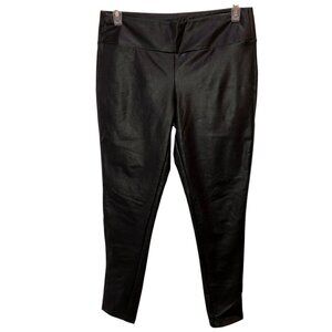 Kendall Kylie Womens Large Black Faux Leather Stretch Pull On Ankle Pants Size L